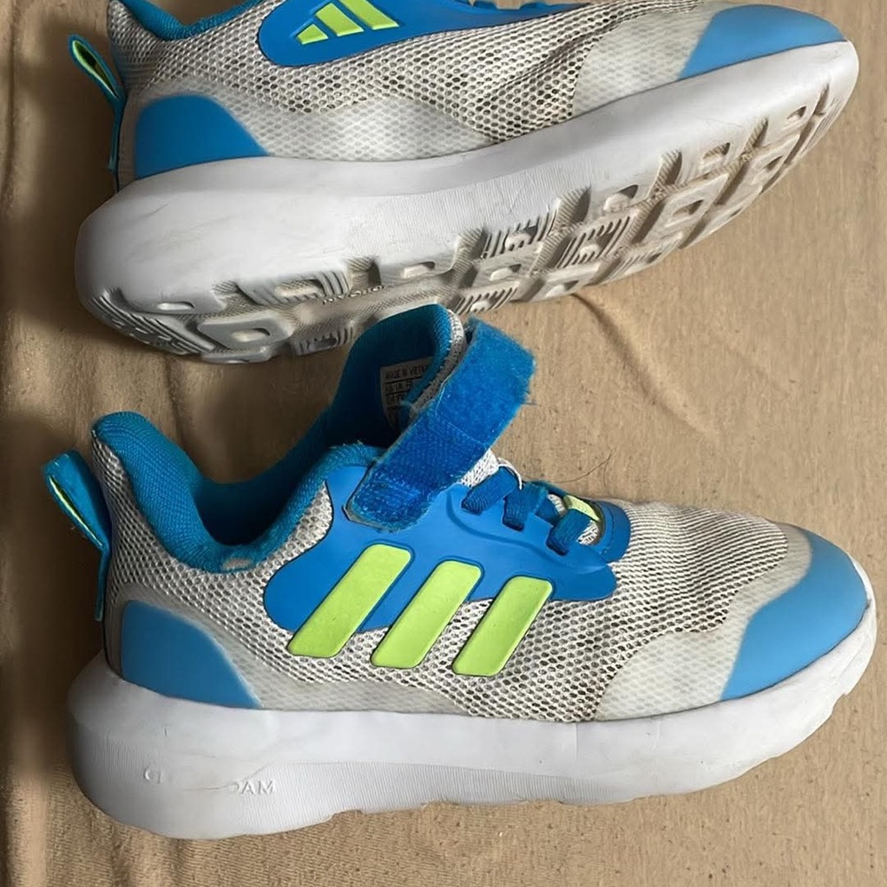 Adidas Kids Sneakers in Blue and Neon Green